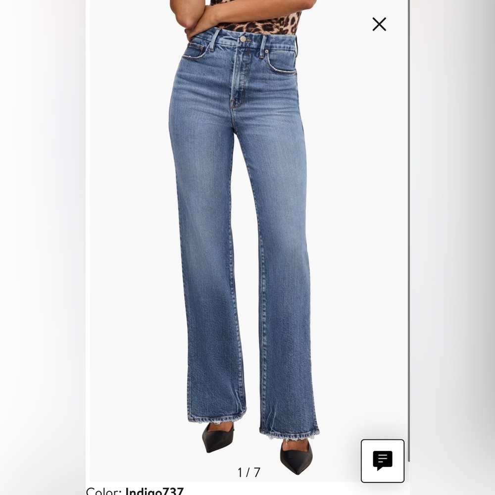 Good American NWT SOFT-TECH GOOD BOY STRAIGHT JEANS | INDIGO737